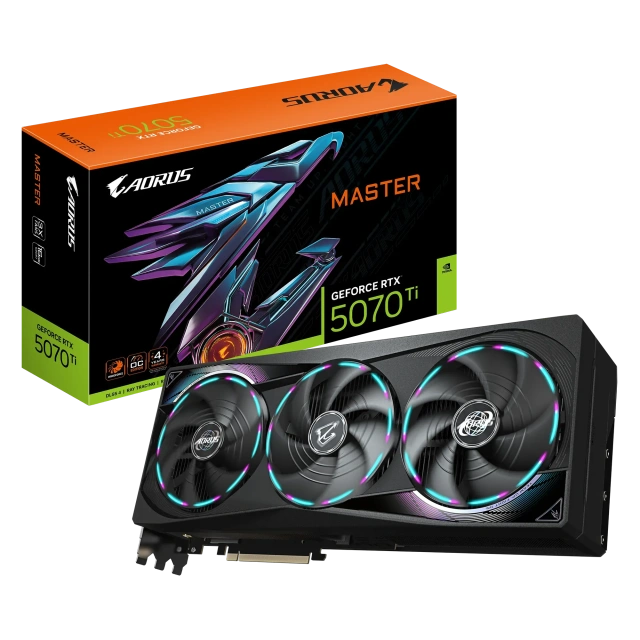 Видеокарта Gigabyte GeForce RTX 5070 Ti AORUS MASTER OC 16Gb (GV-N507TAORUS M-16GD), Retail купить! 